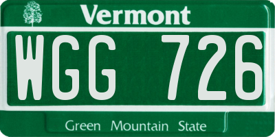 VT license plate WGG726