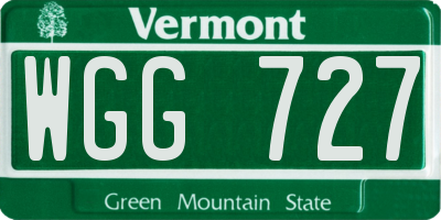 VT license plate WGG727
