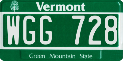 VT license plate WGG728