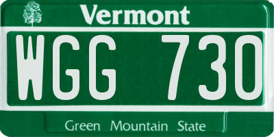 VT license plate WGG730