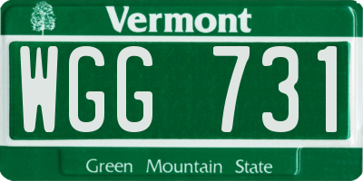 VT license plate WGG731