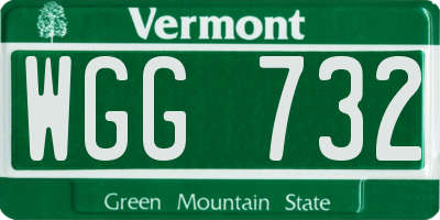 VT license plate WGG732