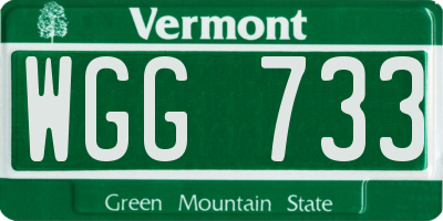 VT license plate WGG733