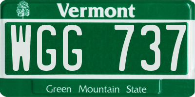 VT license plate WGG737