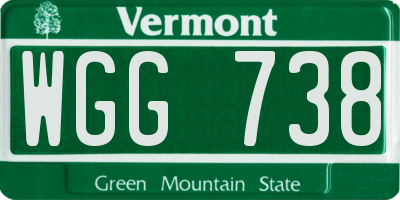 VT license plate WGG738