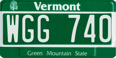 VT license plate WGG740