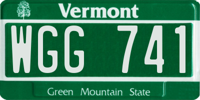 VT license plate WGG741