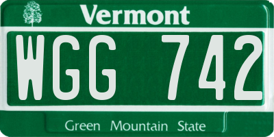 VT license plate WGG742