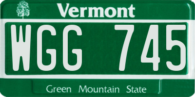 VT license plate WGG745