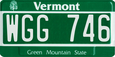 VT license plate WGG746