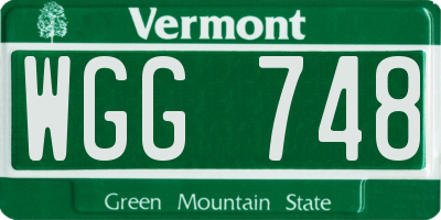 VT license plate WGG748