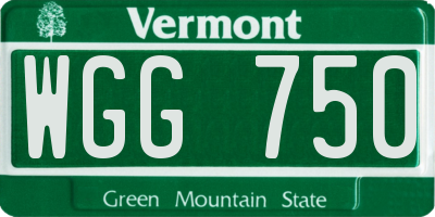 VT license plate WGG750