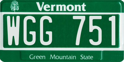 VT license plate WGG751