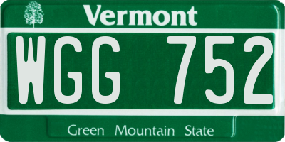 VT license plate WGG752