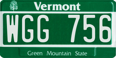 VT license plate WGG756