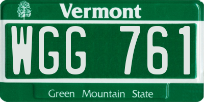 VT license plate WGG761