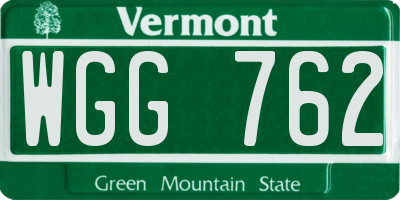 VT license plate WGG762