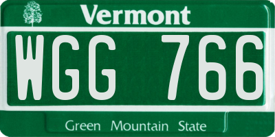 VT license plate WGG766