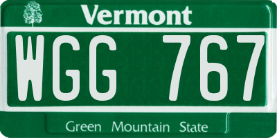 VT license plate WGG767