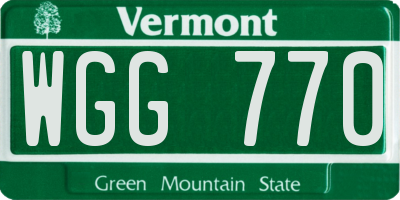 VT license plate WGG770