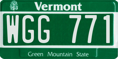 VT license plate WGG771