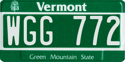 VT license plate WGG772