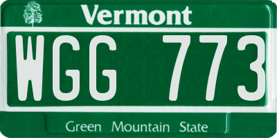 VT license plate WGG773