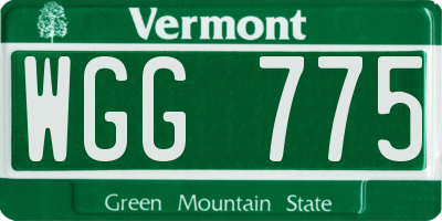 VT license plate WGG775