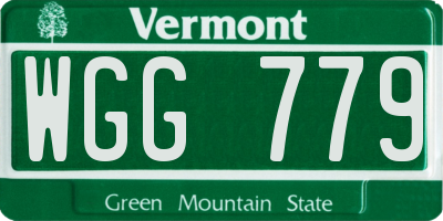 VT license plate WGG779