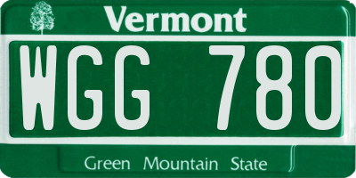 VT license plate WGG780