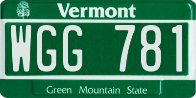 VT license plate WGG781