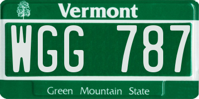 VT license plate WGG787