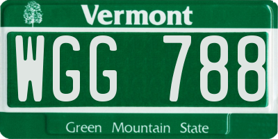VT license plate WGG788