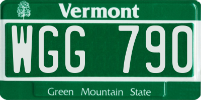 VT license plate WGG790