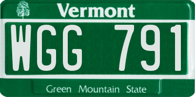VT license plate WGG791