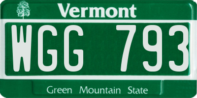 VT license plate WGG793