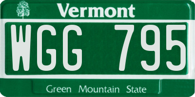 VT license plate WGG795