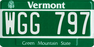 VT license plate WGG797