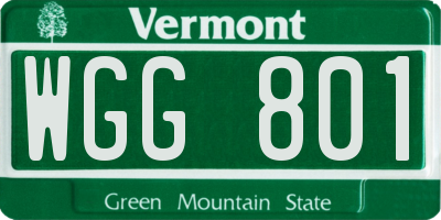 VT license plate WGG801