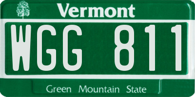 VT license plate WGG811