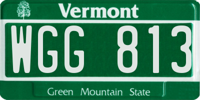 VT license plate WGG813