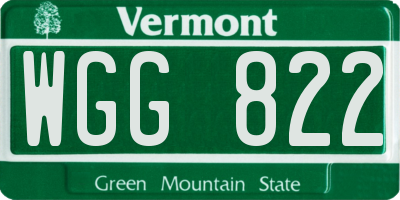 VT license plate WGG822