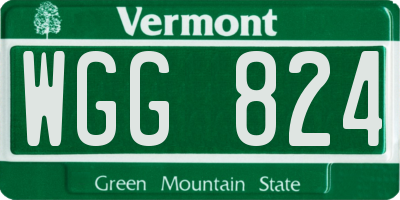 VT license plate WGG824