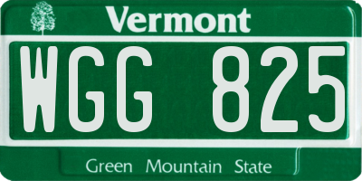 VT license plate WGG825