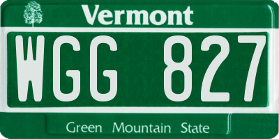 VT license plate WGG827