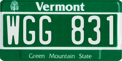 VT license plate WGG831