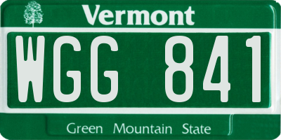 VT license plate WGG841