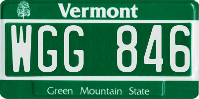 VT license plate WGG846