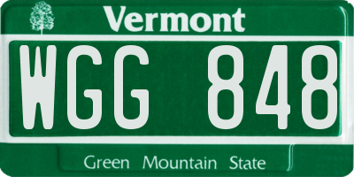 VT license plate WGG848