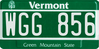 VT license plate WGG856